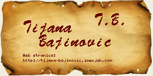 Tijana Bajinović vizit kartica